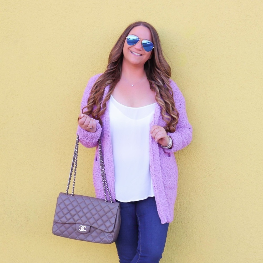NEW Purple Fuzzy Cardigan